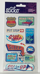 Sticko Coast to Coast Travel Road Signs Stickers 12PC EK Success 2014 Scrapbook