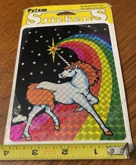 Vintage Extra Large So Much Fun Inc. Unicorn & Rainbow Prism Sticker Rare!
