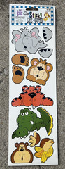 LARGE 4 X 10″ PROVO CRAFT SCRAPBOOKING STICKY DIE CUTS WHAT A ZOO BEAR TIGER