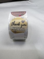 25mm Thank You Stickers 3 Patterns 500/Roll
