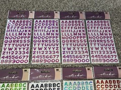 Lot Of 8 NEW Craft/scrapbooking Sticko Metallic Letters-pink/blue/green/orange