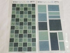 NEW Lot 8 Pkgs Woodstone Alphabet Tile Stickers Blue Green Orange Yellow -F