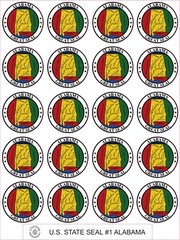 ALABAMA STATE SEAL – SIZE 2″ EACH – 20 PER SHEET