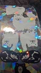 Vintage Stickers Early Sandylion ?? Prism Cats Fish Seahorse Large Sheet