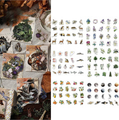 240PCS Waterproof Flowers Leaves Animals Plants Nature Stickers for Art Journali