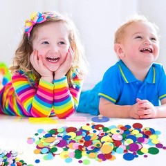 480Pcs round Foam Stickers, Self-Adhesive Glitter round Dot Decals, Colorful Wal