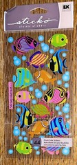 Sticko Velum Tropic Glittery Fish & Bubbles Sea Ocean Scrapbook STICKERS