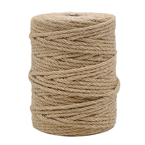 164 Feet 4mm Natural Jute Twine, Brown Twine Rope for Crafts, Gift 50 Meters
