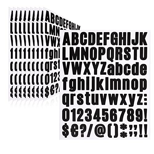 810 Pieces 10 Sheets Letter Stickers,Self Adhesive Vinyl 1 Inch Black