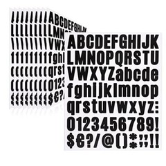 810 Pieces 10 Sheets Letter Stickers,Self Adhesive Vinyl 1 Inch Black