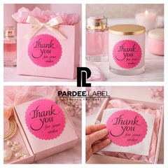 Thank You For Your Order Stickers- Neon Pink 2″ Starburst 250/Roll