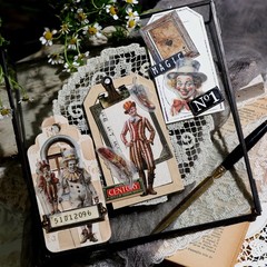 58Pcs/Pack Vintage Circus Sticker Sulfuric Acid Paper Sticker Scrapbook Stickers
