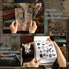 4 Pack Vintage Washi Stickers and Papers for Scrapbooking, 4×40 Sheets Ephemera