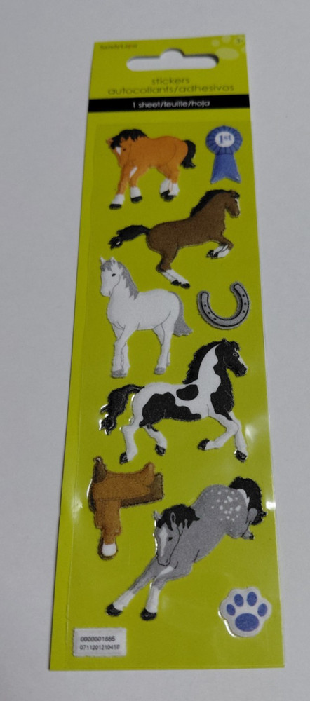 Stickers Sandylion Slim Puffy Horses Ponies Ribbon Saddle Horse Shoe