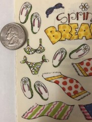 SPRING BREAK Jumbo Mylar Sticker(22pc)Frances Meyer Holiday•Beach•Towel•Flipflop
