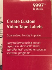 Avery – 5997 – White Laser Video Tape Labels – 60 Face and 60 Spine Labels