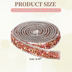 Self Adhesive Resin Rhinestone Strips, Diamond Bling for Crafts, Pink