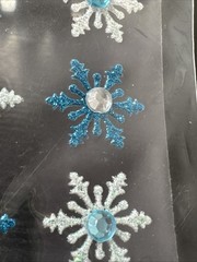 2 Recollections Glitter Snowflake Embellishment 20pcs Stickers Blue & White New