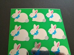 Vintage Stickers Easter Bunny Rabbits Foil Mylar Sticker Sheet VTG 80s 90s