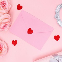 500 Pack Valentines Glitter Red Heart Stickers Roll Heart Decorative Labels for