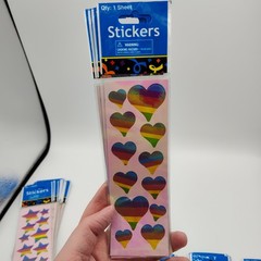 Lot of 55 Individually Wrapped Sheets Assorted Iridescent Colorful Stickers OTC