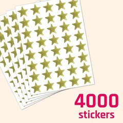 4000 Pack, Gold Foil Star Metallic Stickers, 0.6″ Diameter
