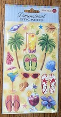 RETIRED Punch Studio BEACH VACATION FLIP FLOPS Sea Shells Drink Tropical Sticker