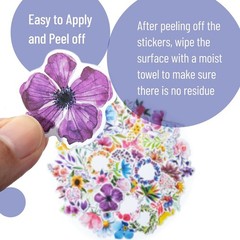 Tiny Floral Stickers 74pcs Vinyl Decals for Laptop Water Bottle Journal