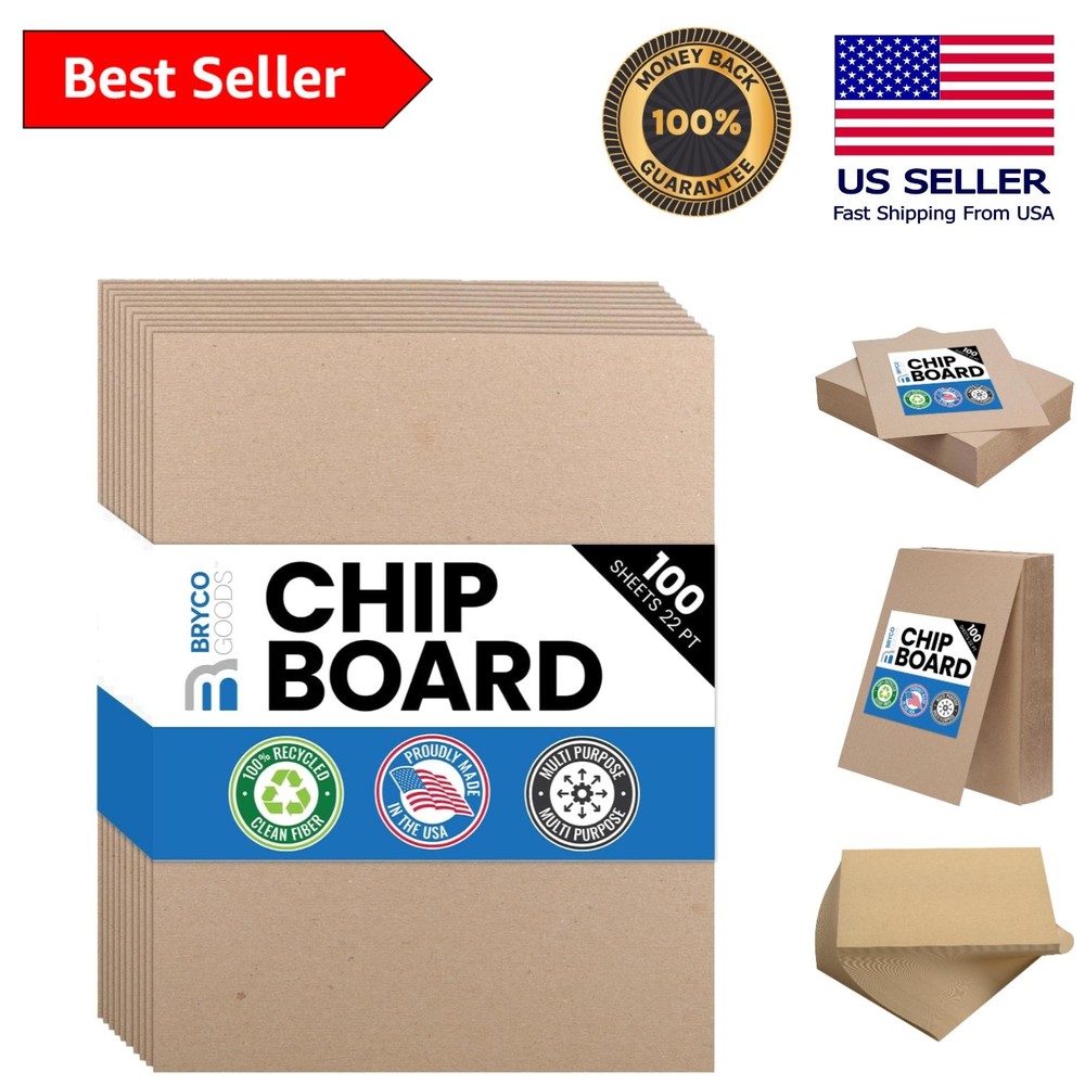 Versatile 8.5″ x 11″ Chipboard Sheets – 100 Pack – Eco-Friendly Crafting