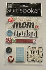 New Soft Spoken I LOVE YOU MOM Dimensional Sticker Pack