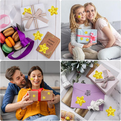 500 Pieces 1.5 Inch Gold Star Stickers Roll – Glitter Foil Star Shape Self Adhes