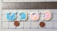 6 bib bibs Bottle bottles Paper Fabric Baby boy Girl babies miniature Scrapbooks