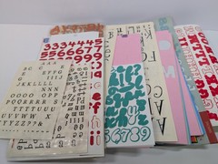 Letter Number Scrapbooking Stickers Lot Mixed Partially Used Sheets
