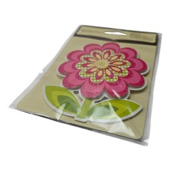 Recollections Adhesive Dimensional Floral Embellishment Pink Glitter Design
