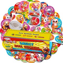 Scratch and Sniff Sticker Rolls, Animal Reward Stickers, 3 Rolls, 600 Pcs