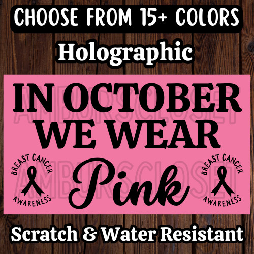 50 BREAST CANCER STICKERS 2.25″ LABELS AWARENESS IN OCTOBER WE WEAR PINK