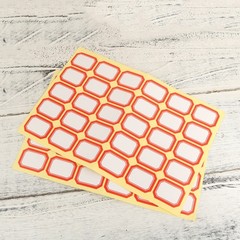 Coated Paper Name Stickers Red Adhesive for Organization Marking Home Office Use