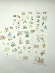 Love Letter Washi Paper Stickers 6 Sheets Scrapbook Junk Journal Collage Cards