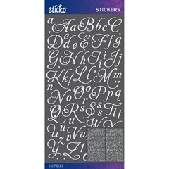 STICKO ALPHABET STICKERS – WHITE APHRODITE – SMALL – Approx 20mm – 2 SHEETS