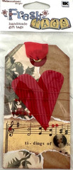 Heart Strings Love Music Valentine Sing Play Red Fresh Tags Die-cut Handmade Tag