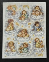 Hallmark BABY ANGELS Sticker Sheet GLITTER WINGS 1994