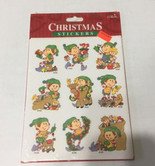 Vintage Christmas stickers elves elf Santa helper still in original package