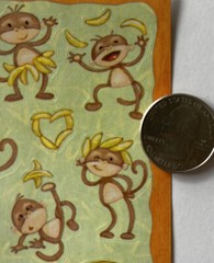 SILLY MONKEY Stickers(17pc)American Greetings•Animal•Dancing•Bananas •Jungle•