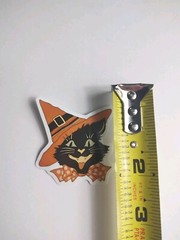 Lot Of 9 Stickers Halloween Pumpkins Black Cats Bats Witches Spooky