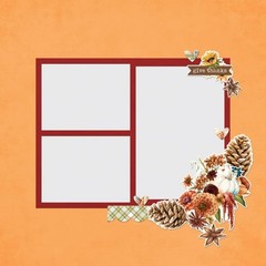 SS Page Pieces DieCuts Autumn Breeze Harvest Sunflowers Pine Cones Give Thanks