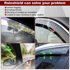 Tape-On Rain Guard 4-Piece for 05-20 Nissan Frontier Crew Cab Windows Visor S…