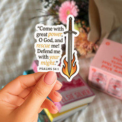 Psalms 54:1 Sticker, Custom Faith Sticker, Cute Bible Verse Sticker Decal