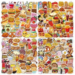 200 Pcs Cute Fast Food Stickers Self Adhesive Decorative Decals for Scrapbooking