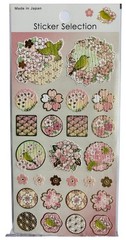 🌸Japanese Traditional Sticker Set Gold Foil Sakura Made in Japan 4 Sheets