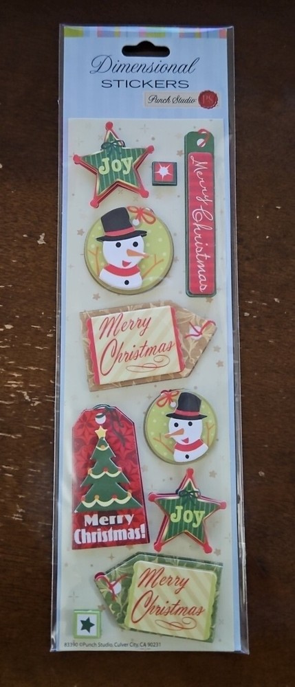 Punch Studios Dimensional Stickers, dimensional Christmas th